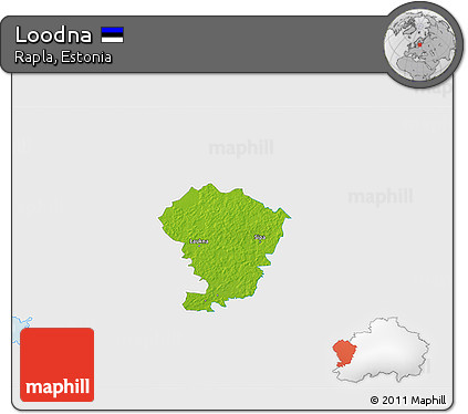 Physical 3D Map of Loodna, single color outside