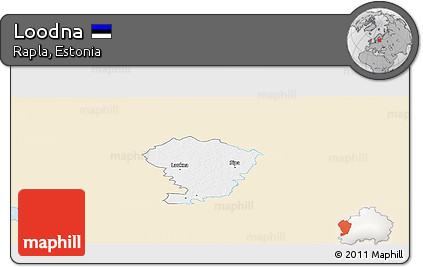 Classic Style Panoramic Map of Loodna, single color outside