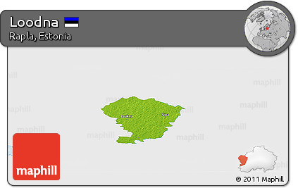 Physical Panoramic Map of Loodna, single color outside