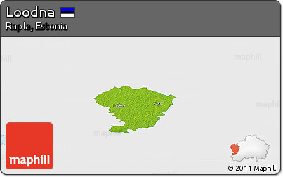 Physical Panoramic Map of Loodna, single color outside