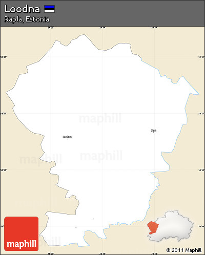 Classic Style Simple Map of Loodna, single color outside