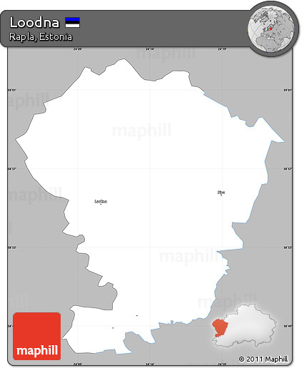 Gray Simple Map of Loodna, single color outside