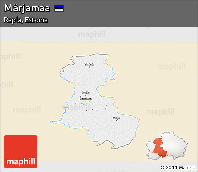 Classic Style 3D Map of Märjamaa, single color outside