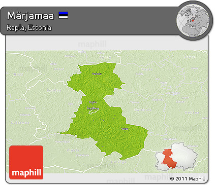 Physical 3D Map of Märjamaa, lighten