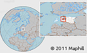 Gray Location Map of Märjamaa, highlighted country, highlighted parent region, hill shading