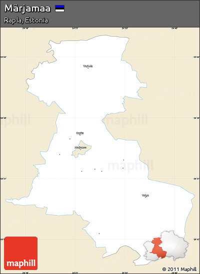 Classic Style Simple Map of Märjamaa, single color outside