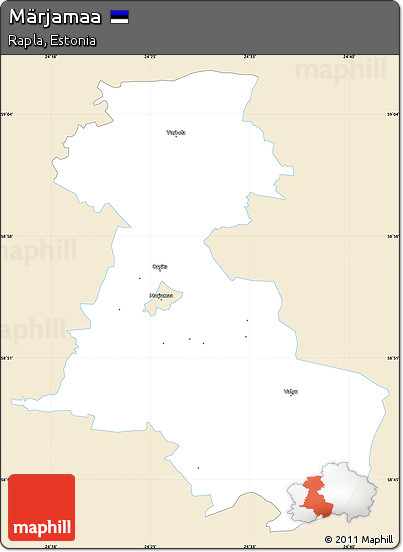 Classic Style Simple Map of Märjamaa, single color outside