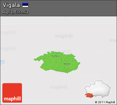 Political 3D Map of Vigala, single color outside