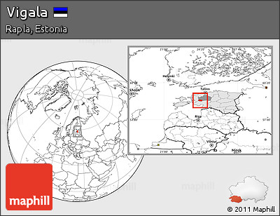 Blank Location Map of Vigala, highlighted country, highlighted parent region