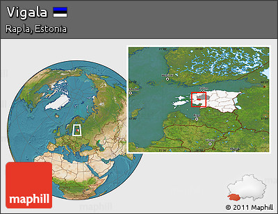 Satellite Location Map of Vigala, highlighted country, highlighted parent region