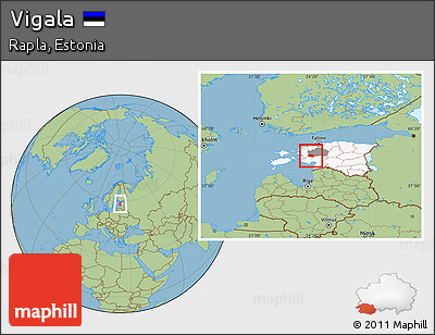 Savanna Style Location Map of Vigala, highlighted country, highlighted parent region