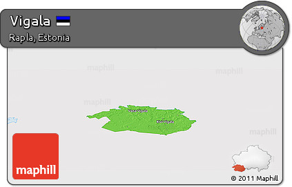 Political Panoramic Map of Vigala, single color outside