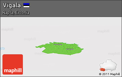 Political Panoramic Map of Vigala, single color outside