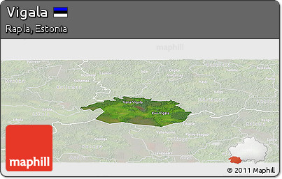 Satellite Panoramic Map of Vigala, lighten