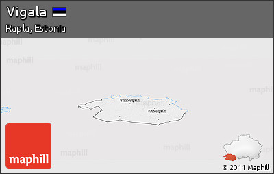 Silver Style Panoramic Map of Vigala, single color outside