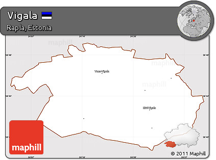 Classic Style Simple Map of Vigala, cropped outside