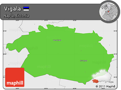 Political Simple Map of Vigala, single color outside, borders and labels