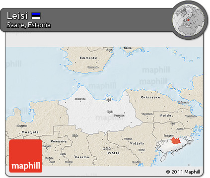 Classic Style 3D Map of Leisi
