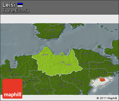 Physical 3D Map of Leisi, darken
