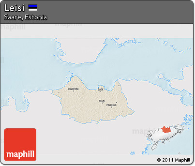 Shaded Relief 3D Map of Leisi, single color outside