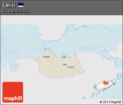 Shaded Relief 3D Map of Leisi, single color outside