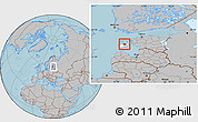 Gray Location Map of Leisi, highlighted parent region, within the entire country, hill shading
