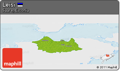 Physical Panoramic Map of Leisi, single color outside