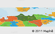 Satellite Panoramic Map of Leisi, political outside