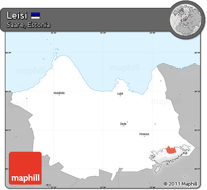 Gray Simple Map of Leisi