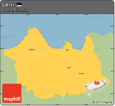 Savanna Style Simple Map of Leisi, single color outside