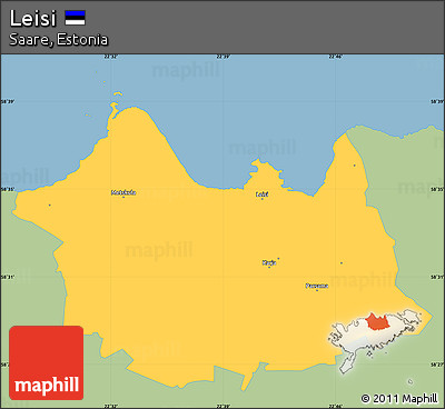 Savanna Style Simple Map of Leisi, single color outside
