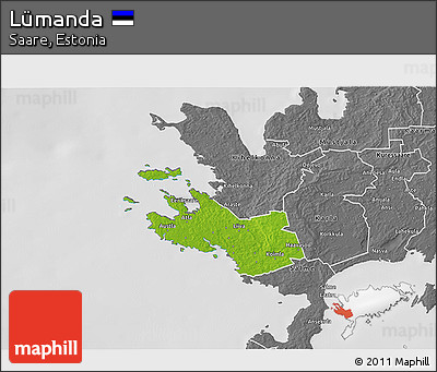 Physical 3D Map of Lümanda, desaturated