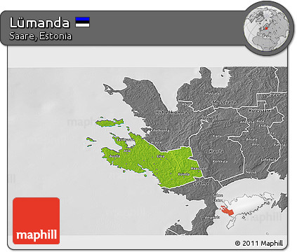 Physical 3D Map of Lümanda, desaturated