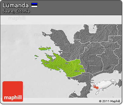 Physical 3D Map of Lümanda, desaturated