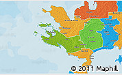 Physical 3D Map of Lümanda, political outside