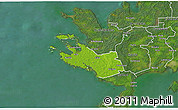 Physical 3D Map of Lümanda, satellite outside
