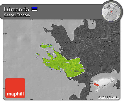 Physical Map of Lümanda, darken, desaturated