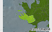 Physical Map of Lümanda, darken