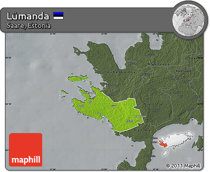 Physical Map of Lümanda, darken, semi-desaturated