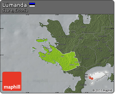 Physical Map of Lümanda, darken, semi-desaturated