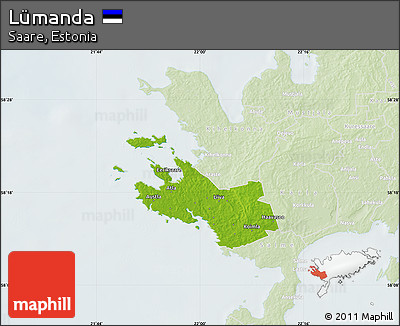 Physical Map of Lümanda, lighten