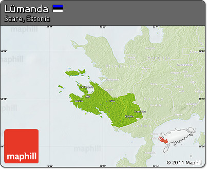 Physical Map of Lümanda, lighten
