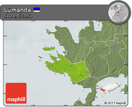 Physical Map of Lümanda, semi-desaturated