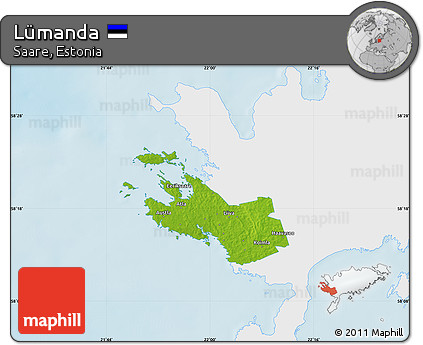 Physical Map of Lümanda, single color outside