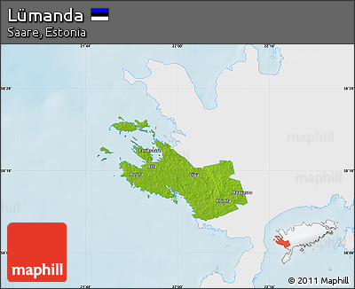 Physical Map of Lümanda, single color outside