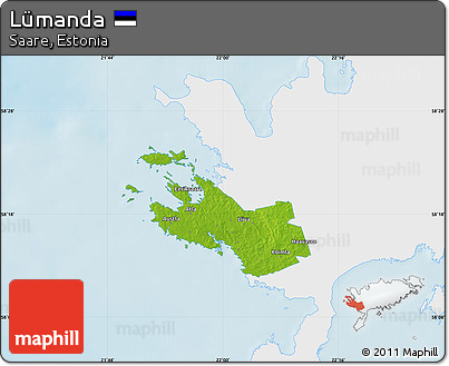 Physical Map of Lümanda, single color outside
