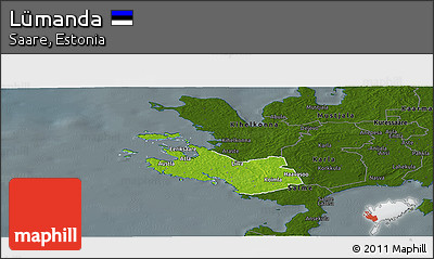 Physical Panoramic Map of Lümanda, darken