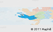 Political Panoramic Map of Lümanda, lighten