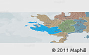 Political Panoramic Map of Lümanda, semi-desaturated