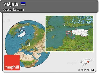 Satellite Location Map of Valjala, highlighted country, highlighted parent region